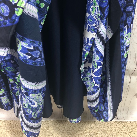 ELIZA J Blue Scarf Print Halter Maxi Dress Sz 8 - Picture 12 of 14